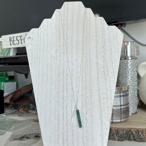 Elegant long silver necklace